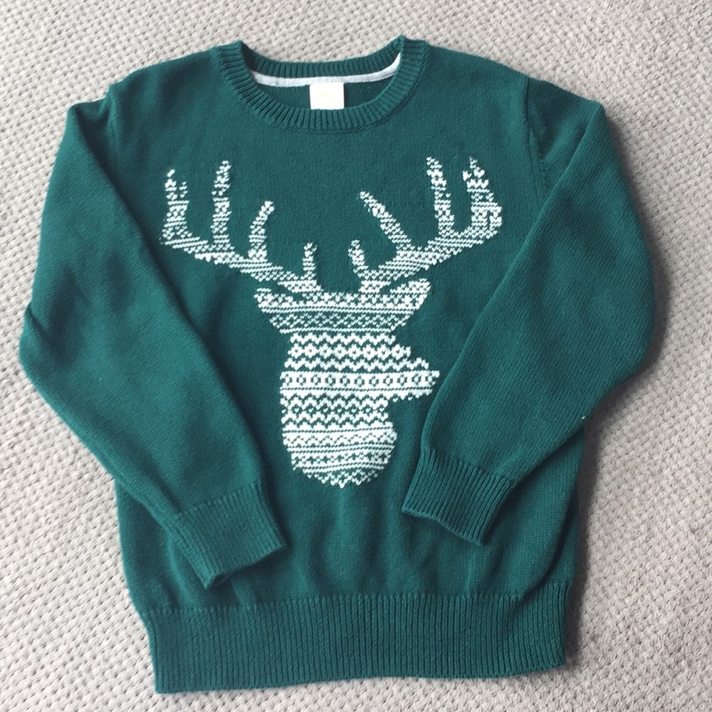 Green reindeer sweater